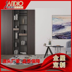 办公室落地书柜 现代整墙落地格子小书柜 书架储物柜定制厂家 圣蒂欧