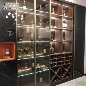 整体极简红酒展示柜