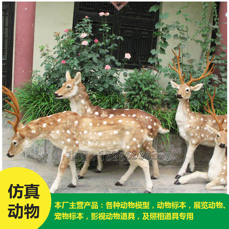 元澤皮毛仿真梅花鹿 大小各異仿真皮毛動物 元澤